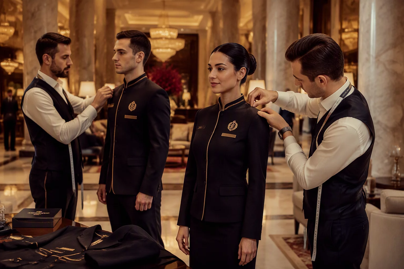 Maßanfertigung von VIP-Hotel- und Gastronomieuniformen